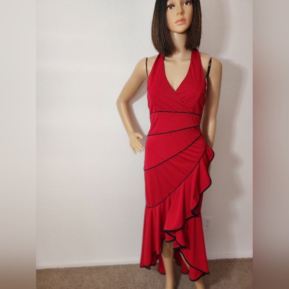 KIKI Halter wrap ruffle dress